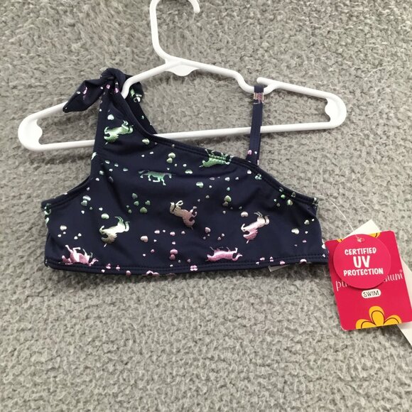 Pink Platinum Swim Toddler Unicorn Bikini Top Navy 3T‎ - Picture 1 of 3